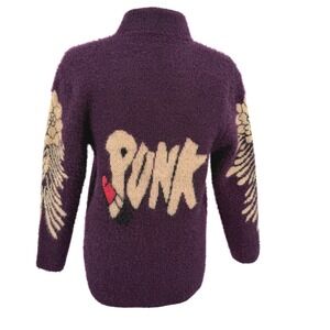 Everything Everywhere All At Once Movie Michelle Yeoh Purple Punk Cardigan S